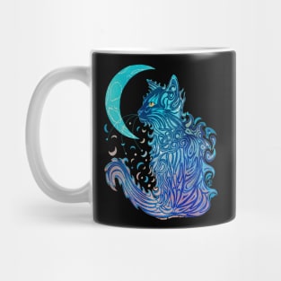 Cat Moon Dreaming (Blue Kitty Edition) Mug